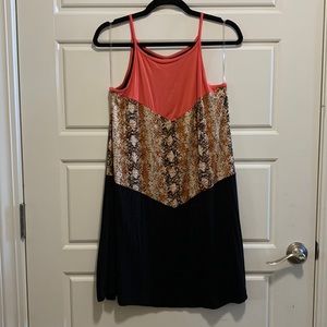 Emerald color block Dress